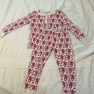 Roller Rabbit Pink Monkeys two piece pajama set - size 4 years